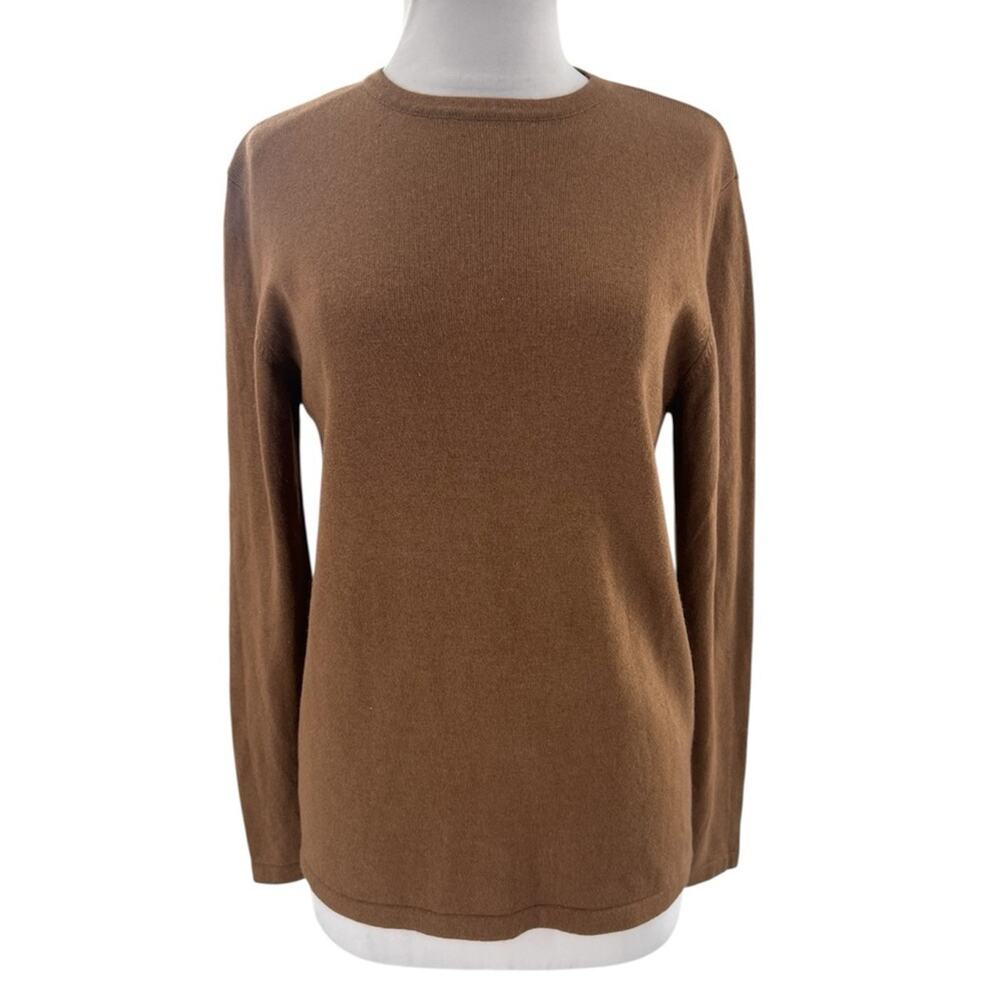 TSE Cashmere silk crewneck sweater brown sz M‎